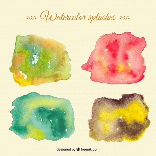 Free vector watercolor splashes collection