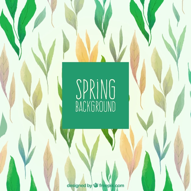 Watercolor spring background in green