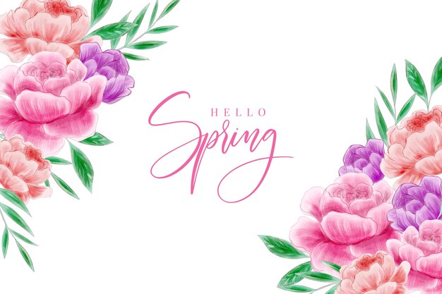 Watercolor spring background theme