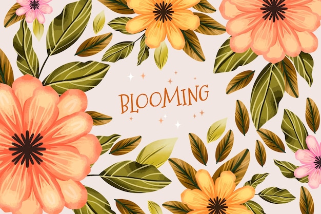 Watercolor spring background theme