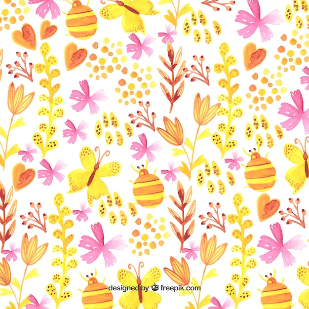 Watercolor spring background