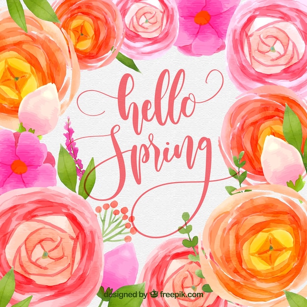 Watercolor spring background