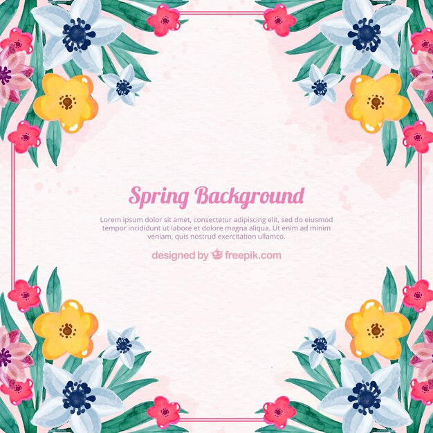 Watercolor spring background