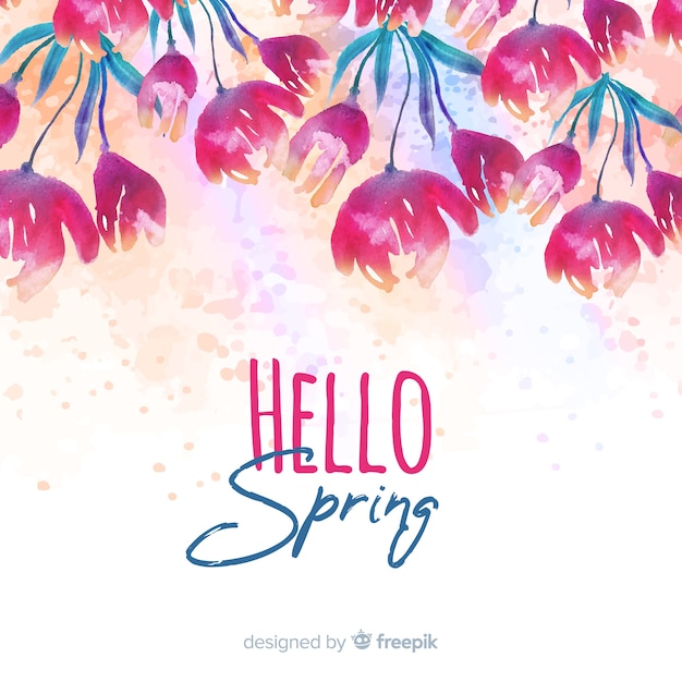 Watercolor spring background