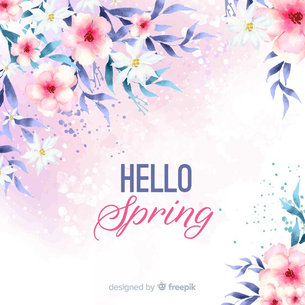 Watercolor spring background