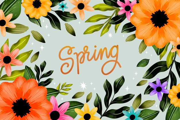 Watercolor spring background