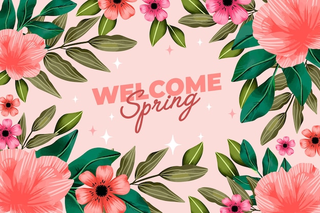 Watercolor spring background