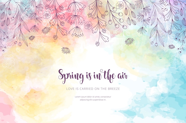 Watercolor spring background