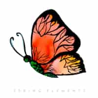 Vettore gratuito acquerello spring butterfly