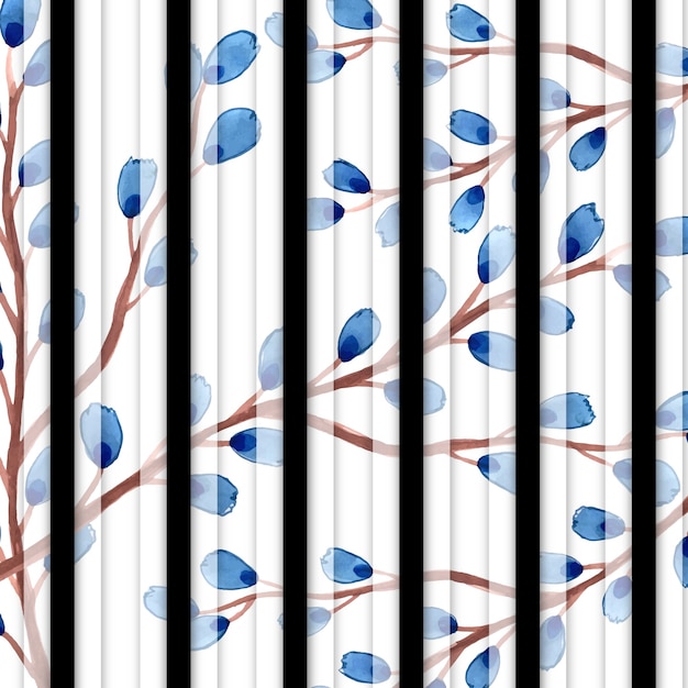 Free vector watercolor spring floral background with stripes