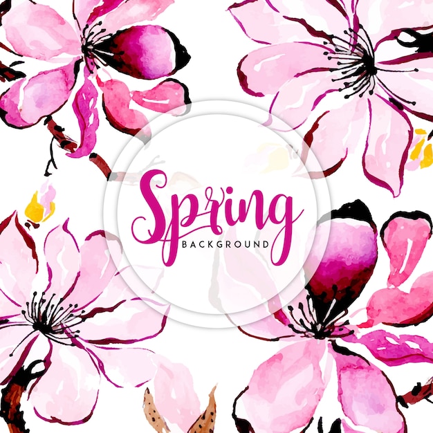 Free vector watercolor spring floral background