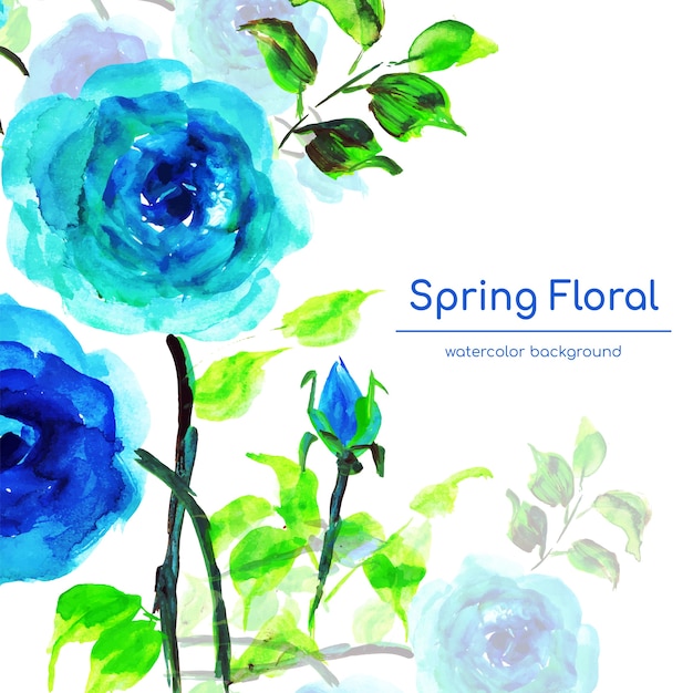 Vettore gratuito sfondo floreale primavera acquerello