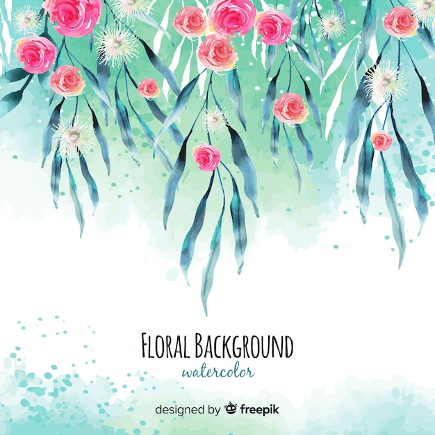 Free vector watercolor spring floral background