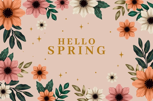 Free vector watercolor spring floral background