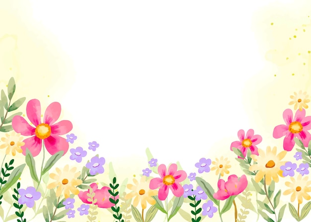 Free vector watercolor spring floral background
