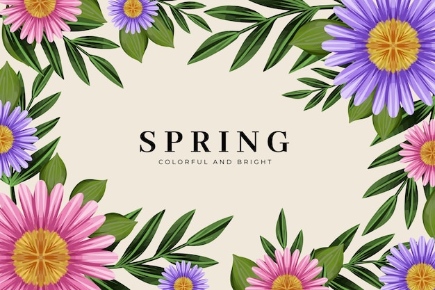 Free vector watercolor spring floral background