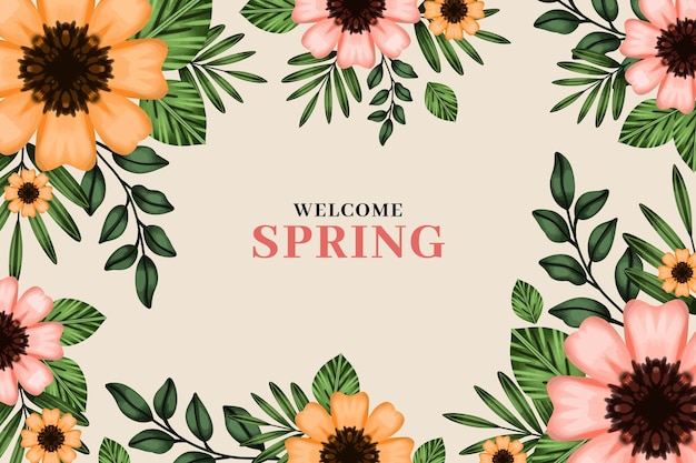 Free vector watercolor spring floral background