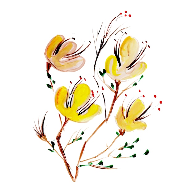 Watercolor Spring Floral Element