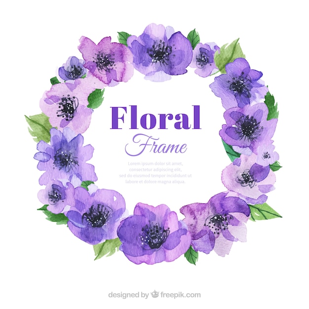 Free vector watercolor spring floral frame