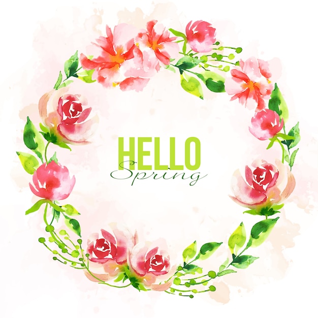 Free vector watercolor spring floral frame