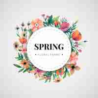 Free vector watercolor spring floral frame