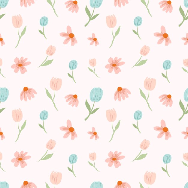 Free vector watercolor spring floral pattern design