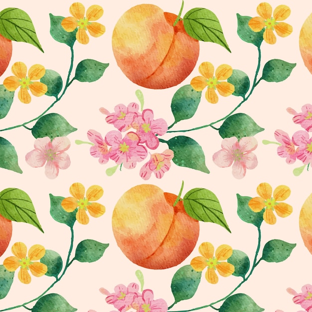 Watercolor spring floral pattern design