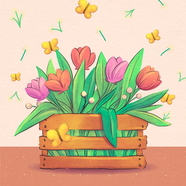 Free vector watercolor spring illustration