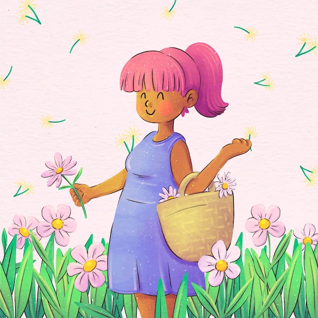 Free vector watercolor spring illustration