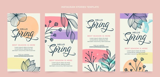 Watercolor spring instagram stories collection