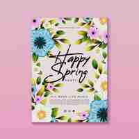 Free vector watercolor spring party flyer