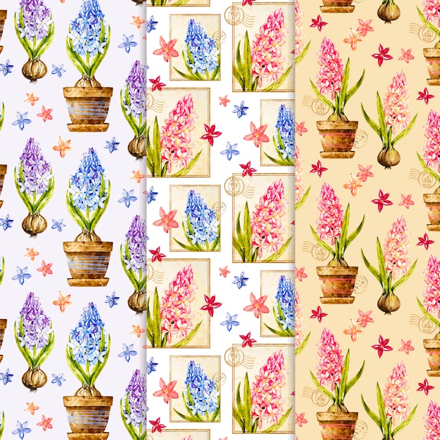 수채화 봄 패턴 컬렉션