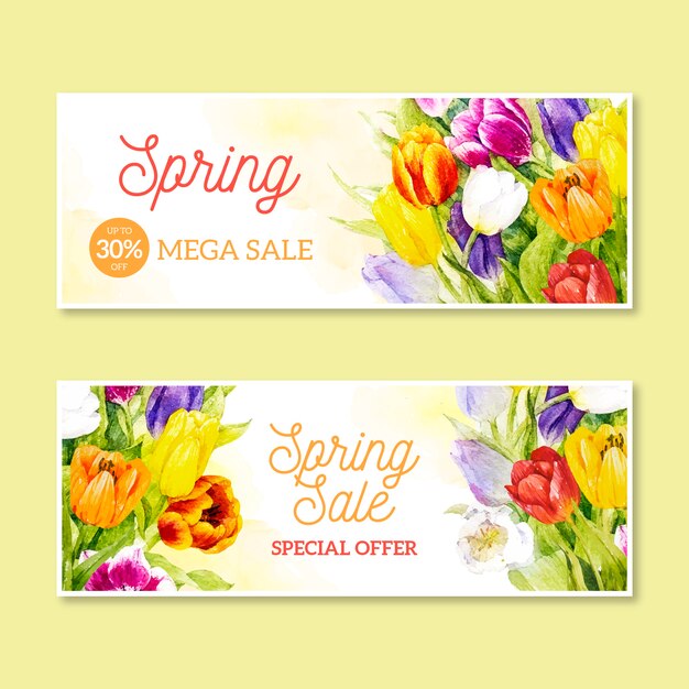 Watercolor spring promotional sale