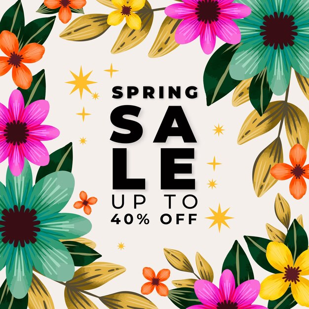 Watercolor spring sale illustration