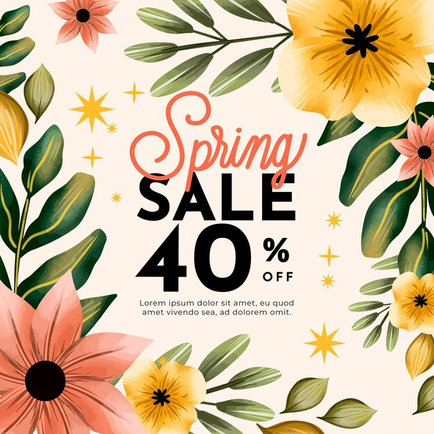 Watercolor spring sale