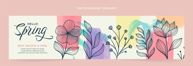 Watercolor spring twitch banner