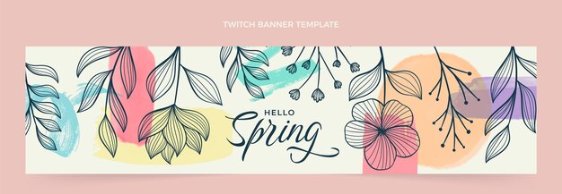 Watercolor spring twitch banner