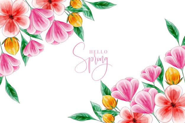 Watercolor spring wallpaper concept