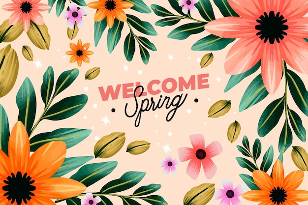 Free vector watercolor spring wallpaper