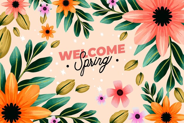 Watercolor spring wallpaper