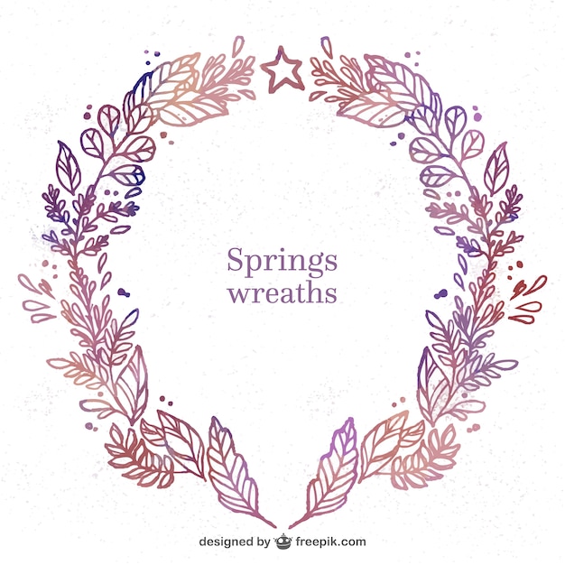 Free vector watercolor spring wreath