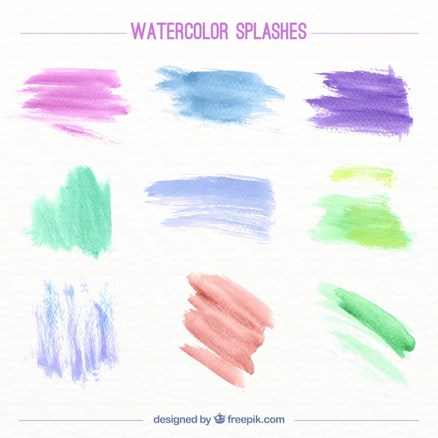 Free vector watercolor stain collection