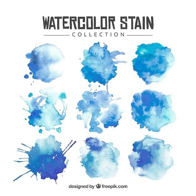 Free vector watercolor stain collection