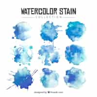 Free vector watercolor stain collection