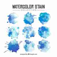 Free vector watercolor stain collection