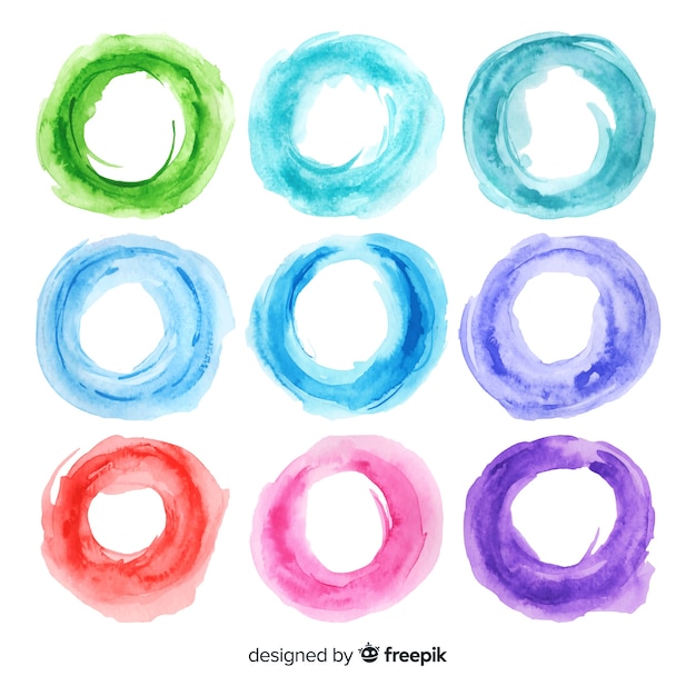 Free vector watercolor stain collection