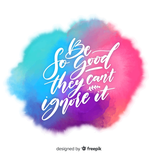 Watercolor stain with calligraphic quote background