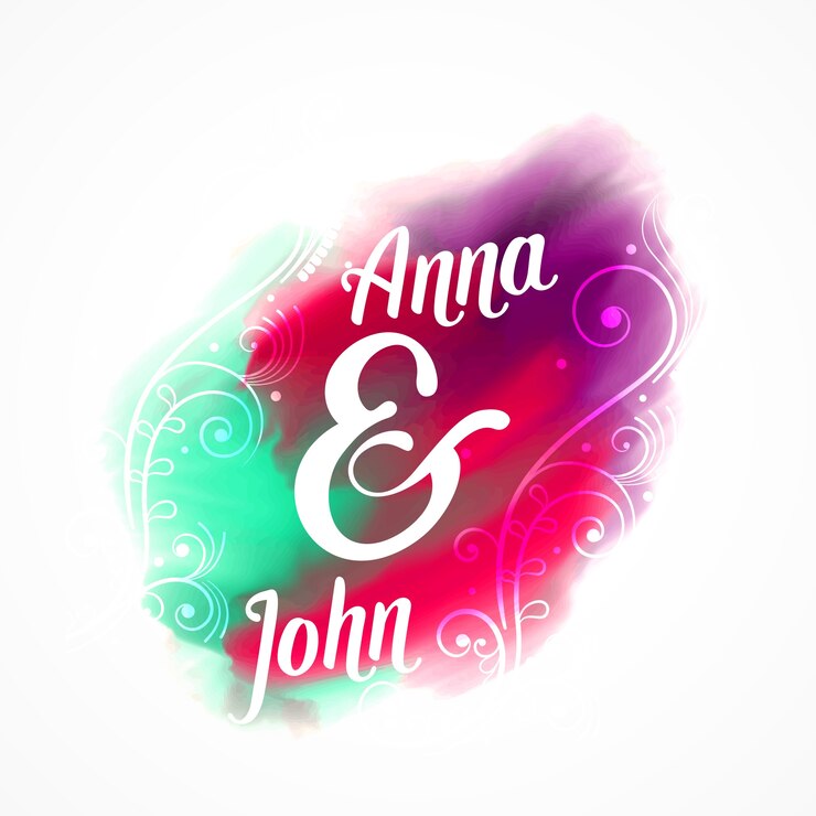 मुफ़्त वेक्टर watercolor stain with wedding text