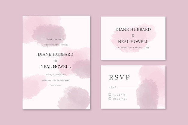 Watercolor stains business card template