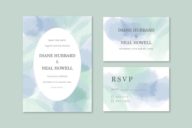 Watercolor stains business card template